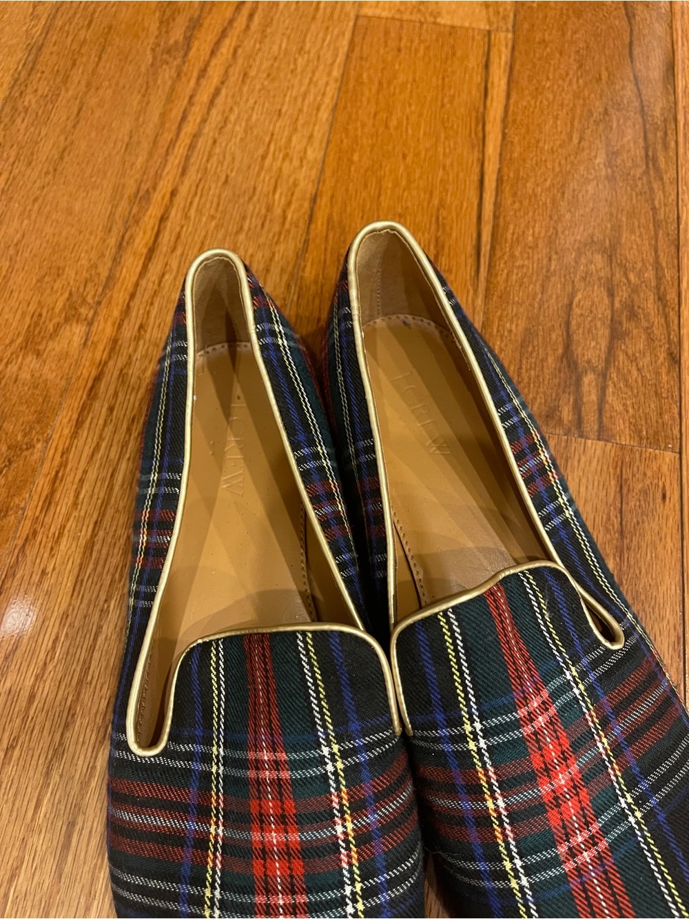 J.Crew Women's Plaid Tartan Black Red Green Blue Flats Slip-on Shoes Size 8.5 - Picture 10 of 11